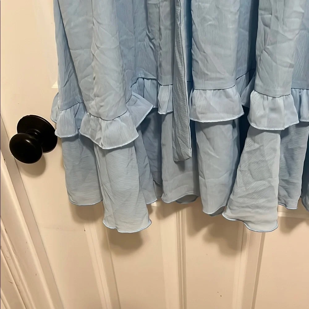 Light Blue Ruffle Dress - Picture 3 of 13